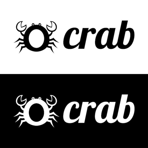 Vetor grátis design de logotipo da letra o caranguejo