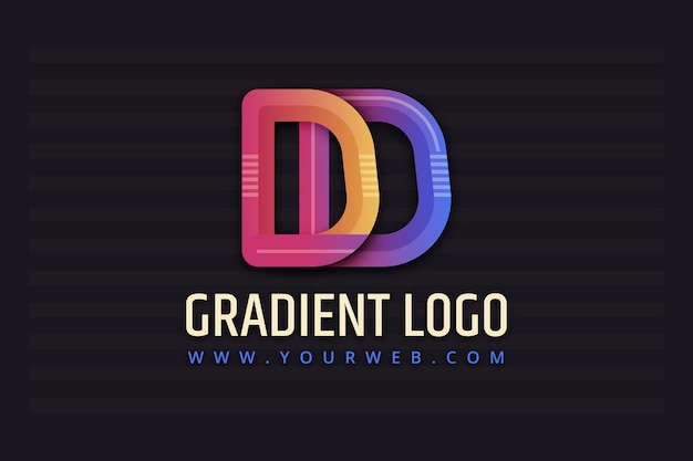 Design de logotipo dd gradiente