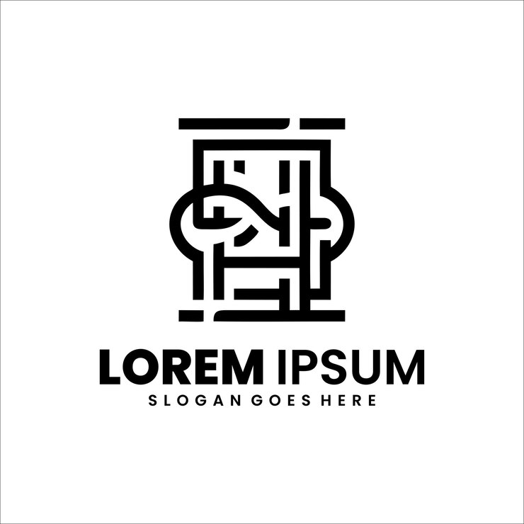 Vetor grátis design de logotipo de arte de linha lorem ipsum