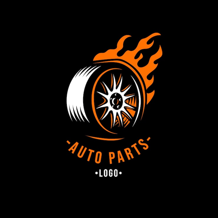 Vetor grátis design de logotipo de autopeças desenhadas à mão