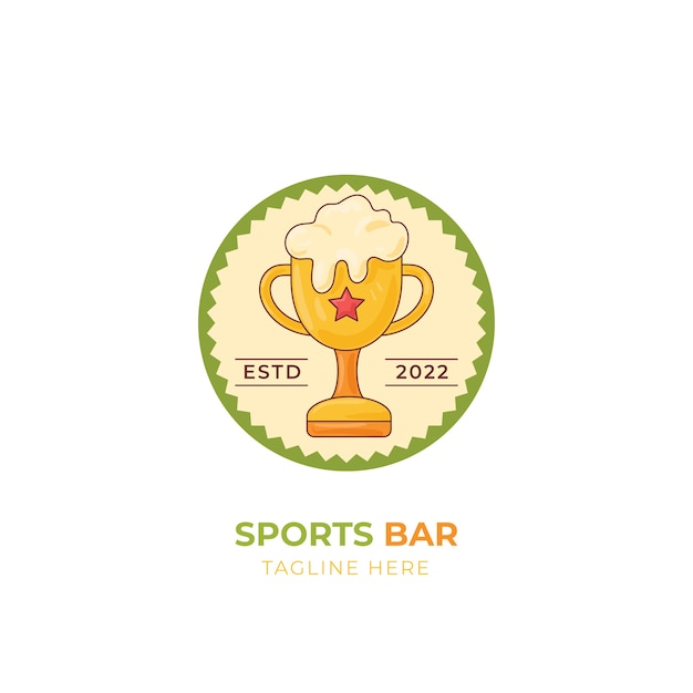 Vetor grátis design de logotipo de bar esportivo