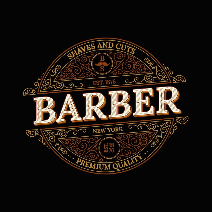 Vetor grátis design de logotipo de barbearia