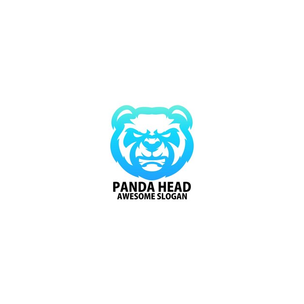 Vetor grátis design de logotipo de cabeça de panda arte de linha gradiente