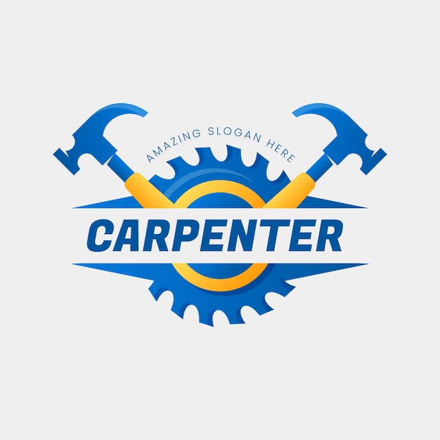 Vetor grátis design de logotipo de carpinteiro gradiente
