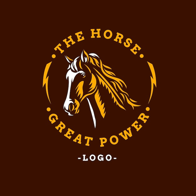 Vetor grátis design de logotipo de cavalo desenhado à mão