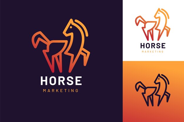 Design de logotipo de cavalo gradiente
