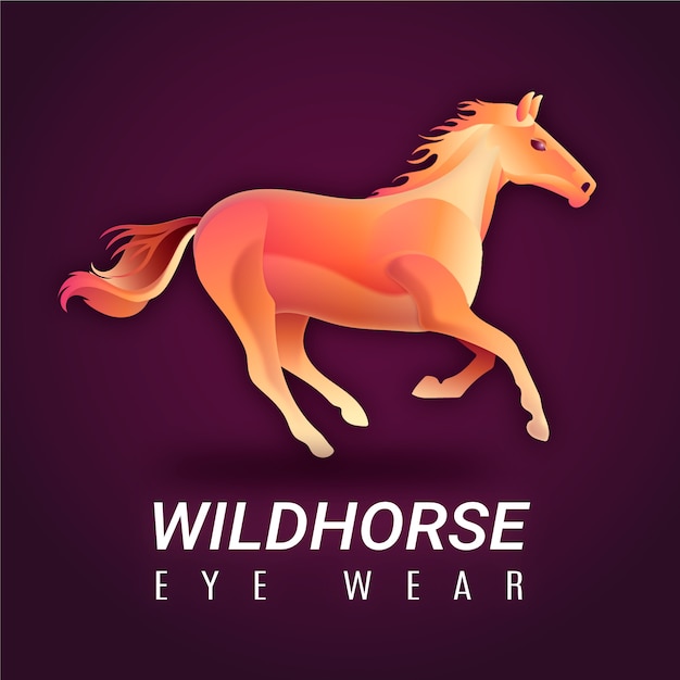 Vetor grátis design de logotipo de cavalo gradiente