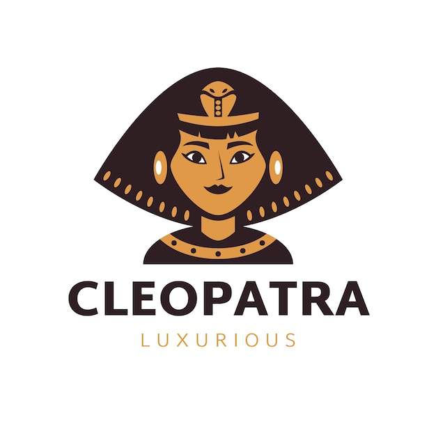 Vetor grátis design de logotipo de cleópatra desenhado à mão