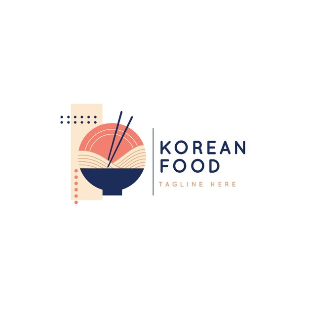 Design de logotipo de comida coreana desenhado à mão