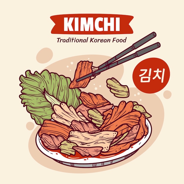 Design de logotipo de comida Kimchi