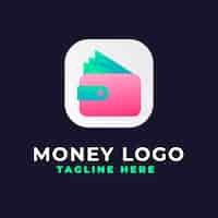 Vetor grátis design de logotipo de dinheiro gradiente