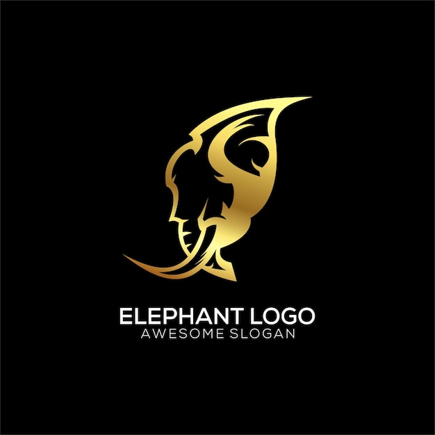 Design de logotipo de elefante de luxo cor premium