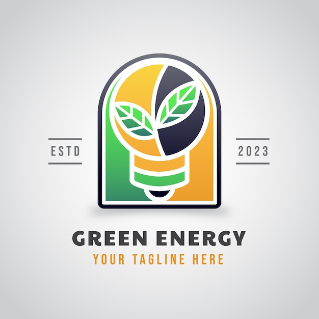 Vetor grátis design de logotipo de energia renovável