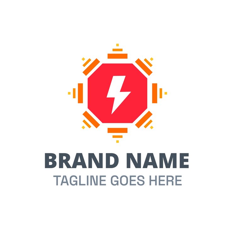 Vetor grátis design de logotipo de energia