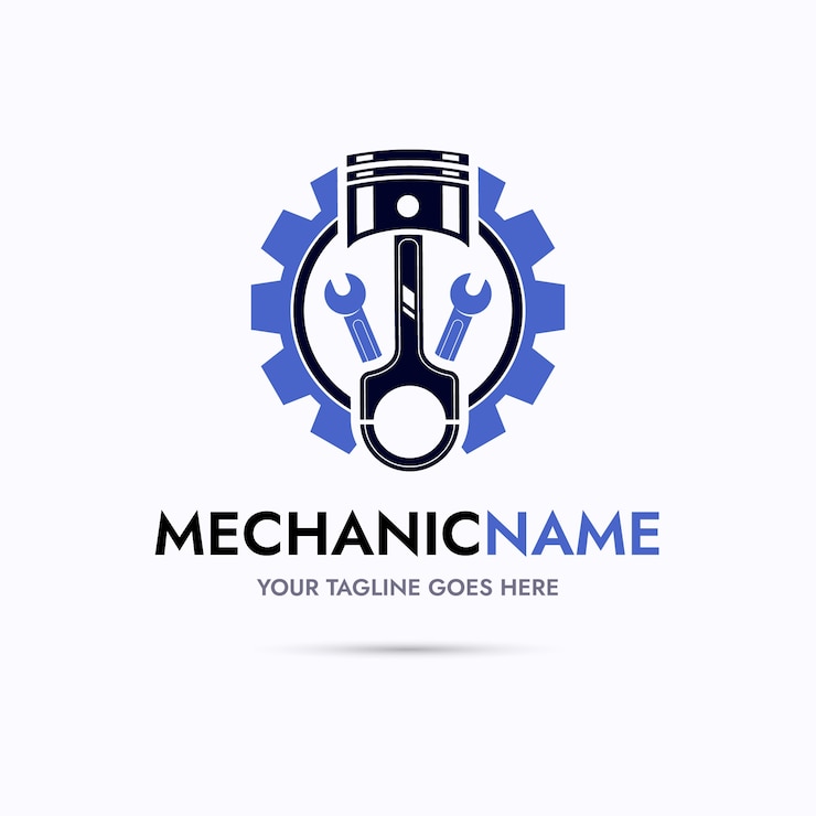 Vetor grátis design de logotipo de engenharia mecânica