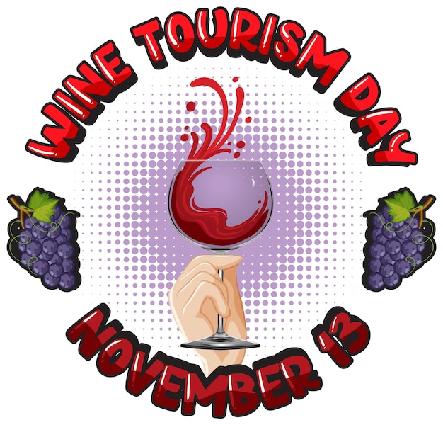 Design de logotipo de fonte do dia do turismo do vinho