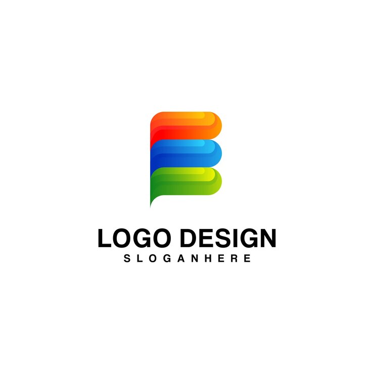 Vetor grátis design de logotipo de gradação letra b
