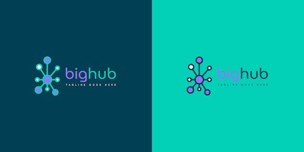 Vetor grátis design de logotipo de hub desenhado à mão