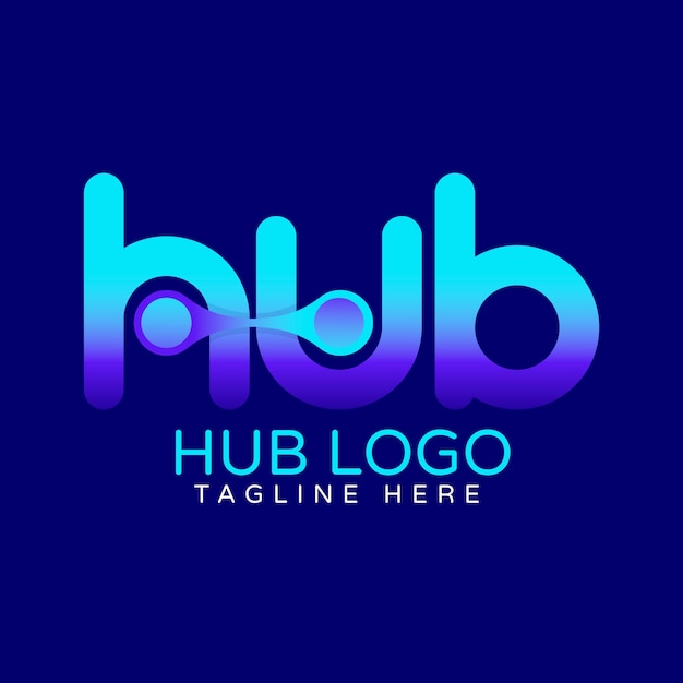 Design de logotipo de hub gradiente