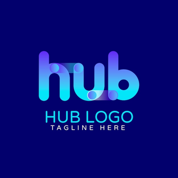 Vetor grátis design de logotipo de hub gradiente