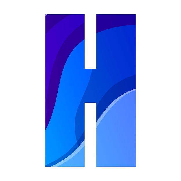 Vetor grátis design de logotipo de ícone de gradiente letra h