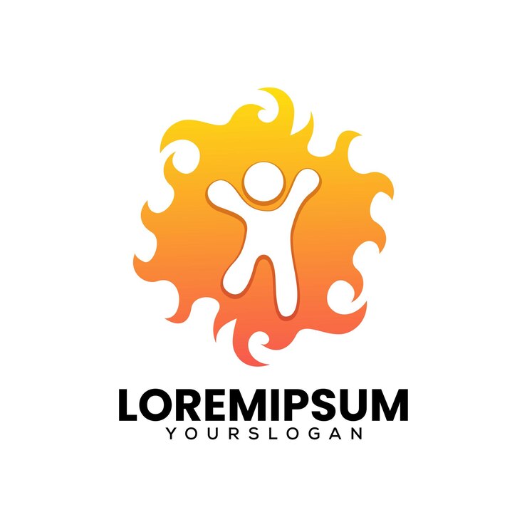 Vetor grátis design de logotipo de ícone de queima de pessoas