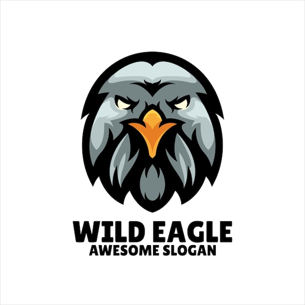 Vetor grátis design de logotipo de ilustração de mascote de cabeça de águia