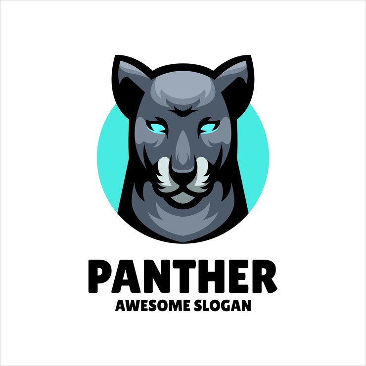 Vetor grátis design de logotipo de ilustração de mascote de cabeça de pantera