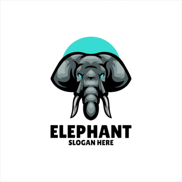 Vetor grátis design de logotipo de ilustração de mascote de elefante