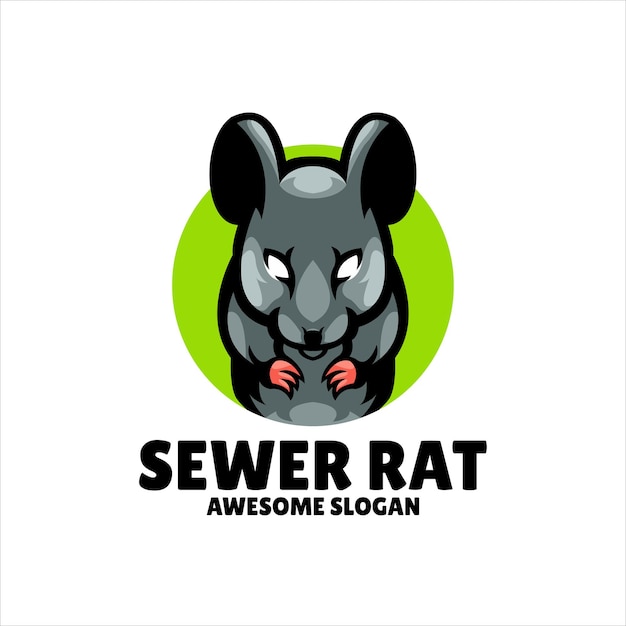Design de logotipo de ilustração de mascote de rato