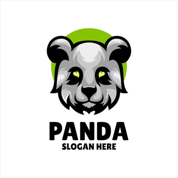 Vetor grátis design de logotipo de ilustração de mascote panda