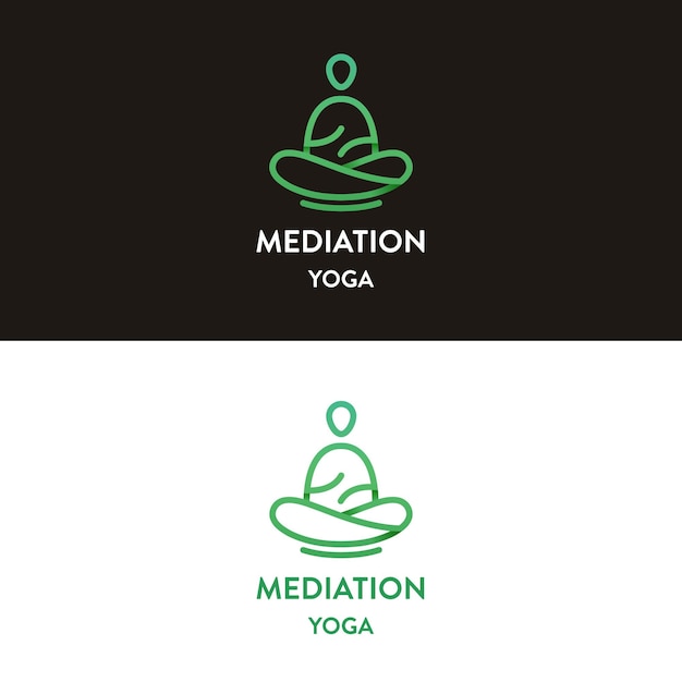 Vetor grátis design de logotipo de ioga para meditação