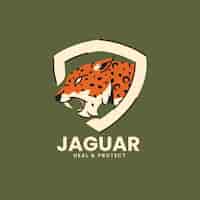 Vetor grátis design de logotipo de jaguar desenhado à mão