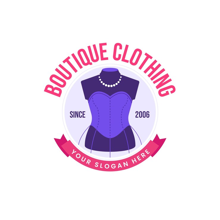 Vetor grátis design de logotipo de loja de roupas de design plano