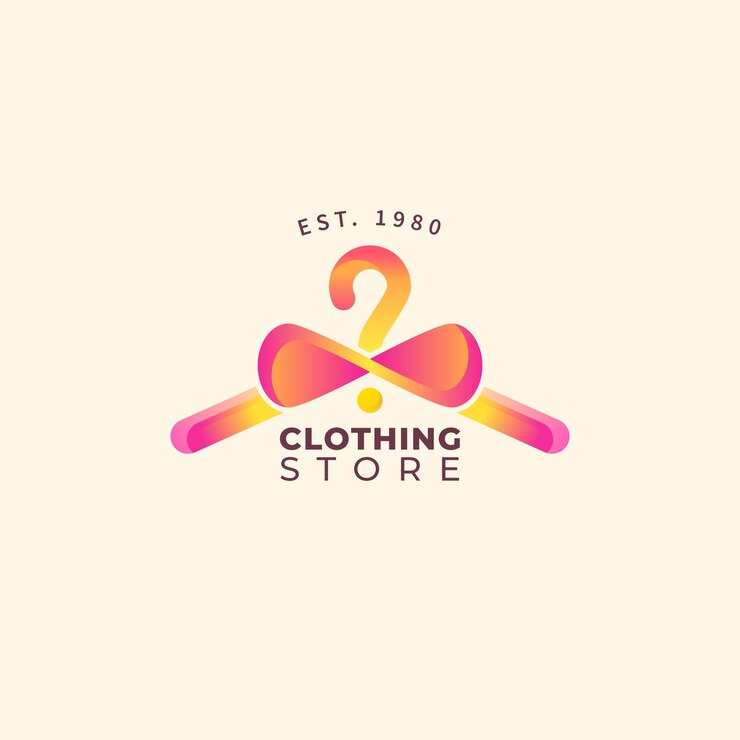 Vetor grátis design de logotipo de loja de roupas gradiente