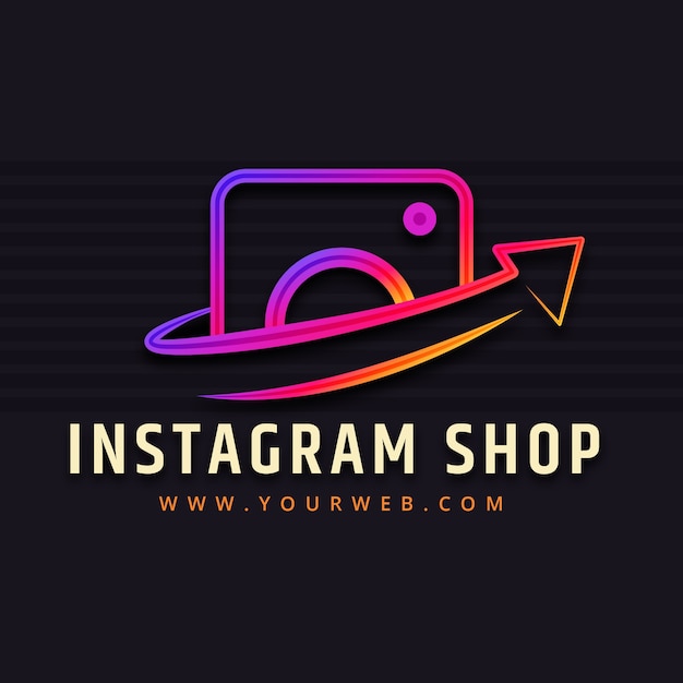 Design de logotipo de loja do instagram gradiente