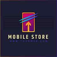 Vetor grátis design de logotipo de loja móvel