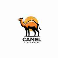 Vetor grátis design de logotipo de mascote de ilustração de camelo