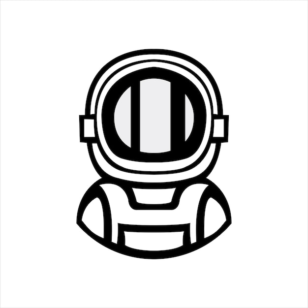 Vetor grátis design de logotipo de mascote simples de astronauta