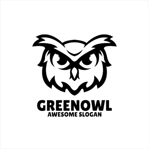 Design de logotipo de mascote simples de coruja