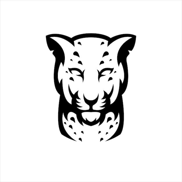 Vetor grátis design de logotipo de mascote simples de leopardo