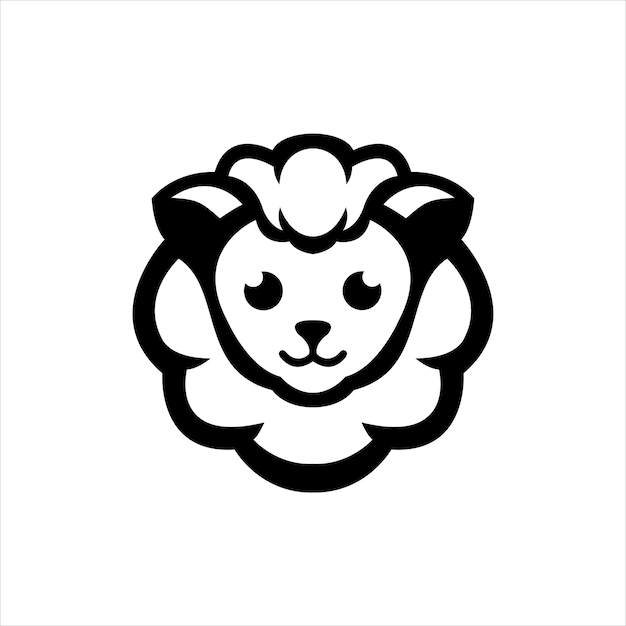 Vetor grátis design de logotipo de mascote simples de ovelha