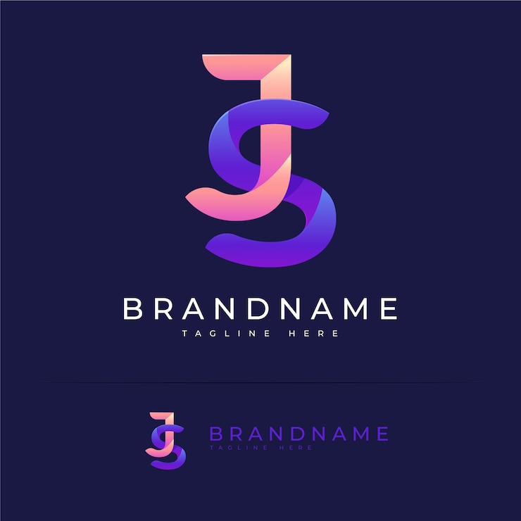 Vetor grátis design de logotipo de monograma gradiente js