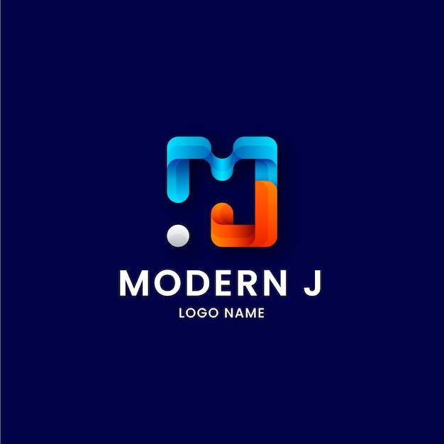 Vetor grátis design de logotipo de monograma gradiente mj