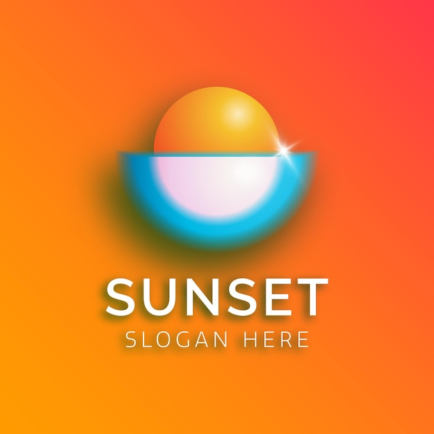 Vetor grátis design de logotipo de morfismo de vidro gradiente de sol