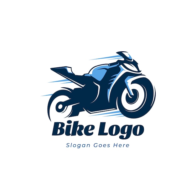 Vetor grátis design de logotipo de motociclista de carro desenhado à mão