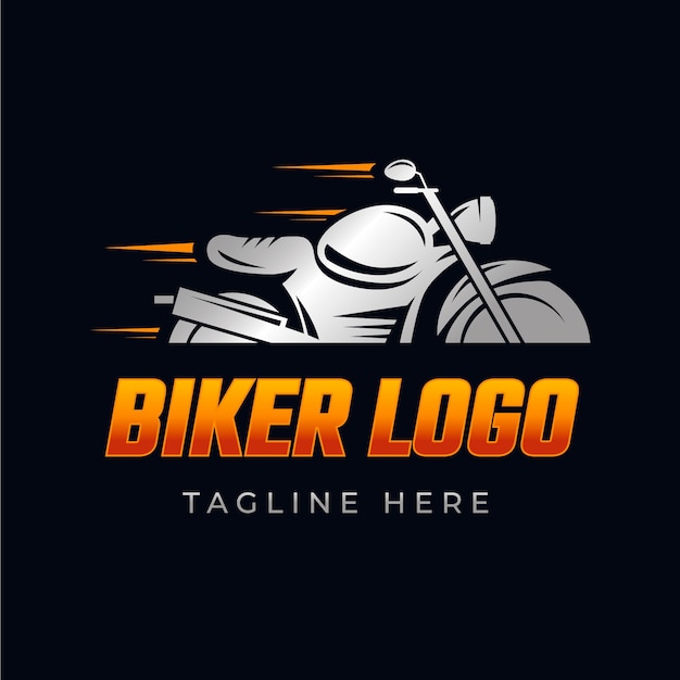 Vetor grátis design de logotipo de motociclista gradiente