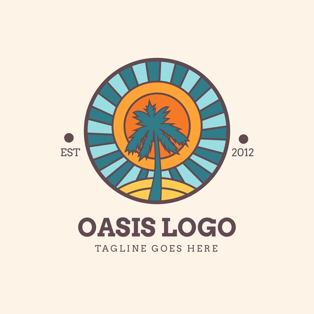 Design de logotipo de oásis desenhado à mão