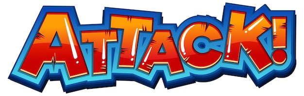 Vetor grátis design de logotipo de palavra de ataque gradiente