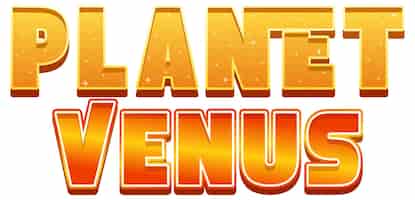Vetor grátis design de logotipo de palavra do planeta vênus